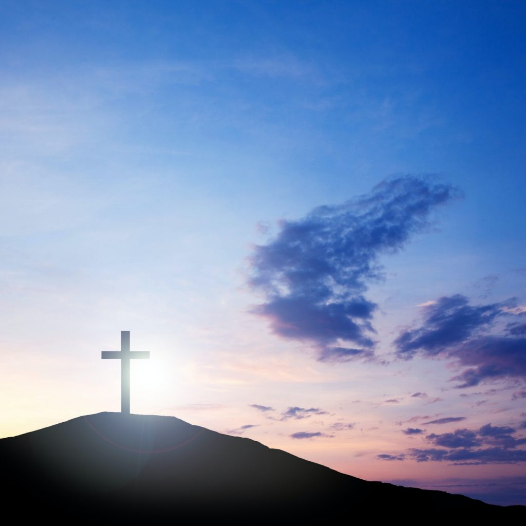 The cross on the hill, Jesus Christ from the Bible. Easter, Religion ...